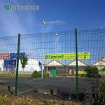 Garden PVC Coated V Bending 3D Curved Welded Wire Mesh Fence Outdoor Metal 3D Fence Panel With Peach Shape Post for sale