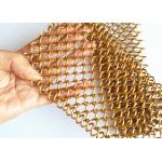 Room Divider Aluminum Coil Mesh Drapery , Metal Chain Curtains With Copper Color for sale