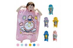 China Soft Microfiber Beach Towel And Bathrobe Poncho For Kids supplier