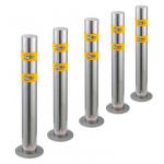 Yellow Welded Cap Removable Parking Bollards 750*114mm Lockable Dia 63.5mm for sale
