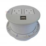 Office Round Wire Ring Desk Power Socket 2 Power Socket 2 USB Charging Port Dustproof And Waterproof Rotation Cover for sale