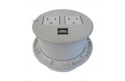 China Round Socket Table Dual Usb Charging Outlet Sofa Socket With 2 Power Socket supplier