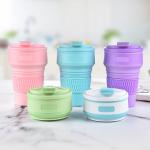 5.5*13cm 12oz Drinkware Bottle Collapsible Silicone Coffee Cup Gift Customization
