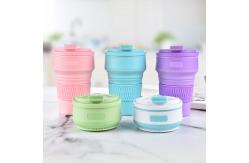 China 5.5*13cm 12oz Drinkware Bottle Collapsible Silicone Coffee Cup Gift Customization supplier