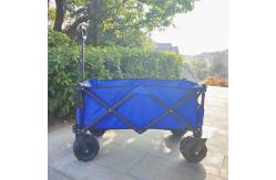 China Heavy Duty Camping Wagon Cart Adjustable Handle Folding Hand Trolleys With PU Wheels supplier