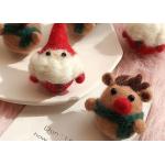 Christmas Wool Balls Craft , Small Felt Balls Cute Santa Elk Pattern for sale