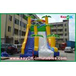 Inflatable Jumping Bouncer / Safety PVC Tarpaulin Inflatable Bouncer Slide Yellow / Blue Color For Playing for sale