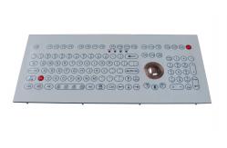 China Flat scrachproof industrial membrane keyboard with trackball and functional keys supplier