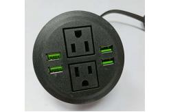 China 15A 250V Desktop Multi - Function Round Power Socket With 2 * USB Charger supplier