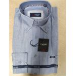 Blue Oxford Mens Long Sleeve Casual Cotton Shirts Good Workmanship for sale