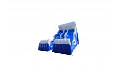 China Waves Water Two Inflatable Slides White And Blue With Two Pool supplier