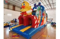 China Custom Blue Duck Themed Castle Jungle Bounce House For Kids supplier