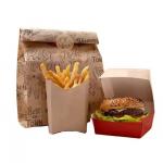 Eco-friendly Burger Boxes Customized Oil Proof Kraft Paper Fried Chicken And French Fry Packaging Box for sale