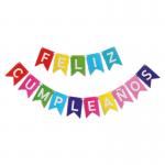 Printed Feliz Cumpleanos Party Decoration Items Garland Fishtail Swallow Tailed Flag for sale