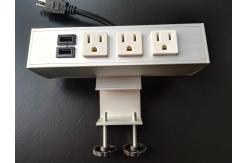 China Desk Mounted Power Sockets Electrical Outlet , Metal Tabletop Power Bar Receptacle supplier
