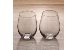 China FDA Beverage Hand Blown 375ml Stemless Wine Glasses supplier