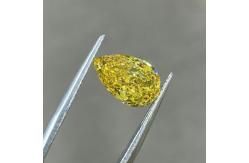 China 10 Mohs Loose Pear Cut Lab Created Yellow Diamond 2.1ct To 2.99ct supplier