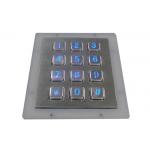 12 Keys Backlit Metal Keypad IP65 For Vending Machines