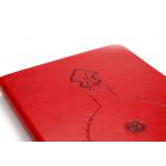Rectangle Custom Journal Printing And Binding PU Leather Cover Red Embossed Logo