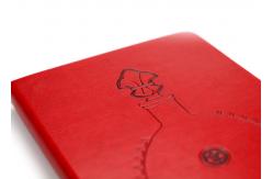 China Rectangle Custom Journal Printing And Binding PU Leather Cover Red Embossed Logo supplier