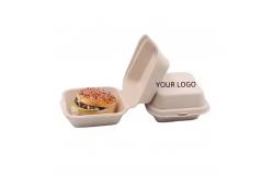China Biodegradable Bagasse Burger Box Customized Fast Food Box Folders and Plastics Liner supplier