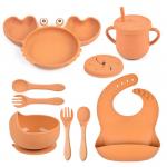 Crab Baby Silicone Feeding Set Eco Friendly Silicone Weaning Set for sale