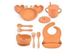 China Crab Baby Silicone Feeding Set Eco Friendly Silicone Weaning Set supplier