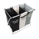 Lightweight Durable Collapsible Laundry Hamper Dirty Clothes Three Section ODM for sale