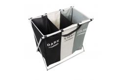 China Lightweight Durable Collapsible Laundry Hamper Dirty Clothes Three Section ODM supplier