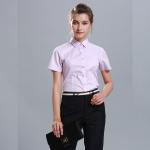 Short Sleeve Fashionable Ladies Work Uniforms Polyester Cotton Spandex Material for sale