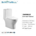 Popular Styles white washdown one piece western Chaozhou model human toilet closestool SWM8618 for sale