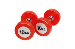 China Colorful Commercial PU Coated Dumbbells 2.5-50kgs Weight supplier