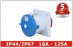 China IP44 IP67 Panel Mounted Industrial Socket 16A 32A 63A 125A Power supplier