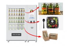 China Refrigerated Automatic Fruit Fresh Salad Vending Machine 22 Inch Advertising Screen supplier