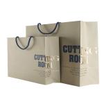 Custom Recycled Brown Paper Merchandise Bags Wholesale With Gold Foil Logo for sale