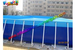 China Summer Rectangular PVC Water Inflatable Swimming Pools with Metal Frame supplier