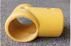 China FRP Fence Pipe Connector Elbow Base Three Way Yellow SMC Fittings supplier