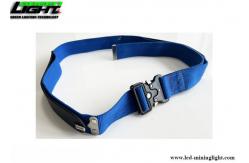 China Blue Webbing Mining Waist Belt With Self Locking Clips Reflective Strip supplier