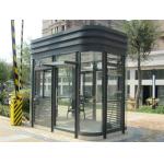 Tempered Glass Police sentry shed With Ticket Windows , Working Desk , Electricity , Light