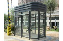 China Tempered Glass Police sentry shed With Ticket Windows , Working Desk , Electricity , Light supplier