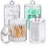 Clear Plastic Cotton Swab Holder Dispenser For Bathroom for sale