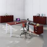 1.6M Red Executive Office Table Metal Frame Executive Manager Desk