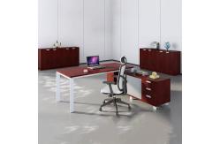 China 1.6M Red Executive Office Table Metal Frame Executive Manager Desk supplier