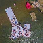 EN7.1 White Yoga Mats 3x1m Inflatable Water Platform