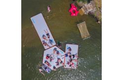 China EN7.1 White Yoga Mats 3x1m Inflatable Water Platform supplier