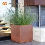 China Corten Steel Square Rusty Planter Boxes Weather Resistant For Flower manufacturer