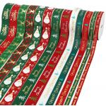 Custom Christmas Grosgrain Ribbon With Printed Designs Wholesale Decorative Ribbon for sale