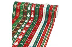 China Custom Christmas Grosgrain Ribbon With Printed Designs Wholesale Decorative Ribbon supplier