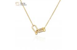 China 18k Gold Plated Diamond Zircon Jewelry Set Horseshoe U Geometric supplier