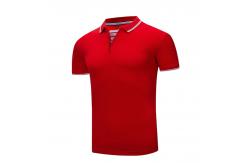 China Popular 100 Polyester Custom Work Polo Shirts Easy Cleaning With Knitted Collar supplier